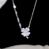 The Silver Shell S925 pure silver four-leaf flower pendant necklace exudes a dazzling sense of high-end sophistication and is a niche, light luxury fashion for ladies Application Scenario
